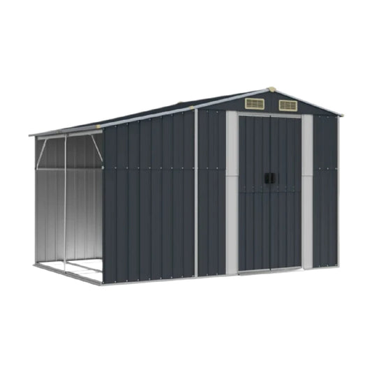 スチール製ガーデンシェッド - 収納用途や工具の保管に適した - 主材質はスチール - 300 x 250 x 200